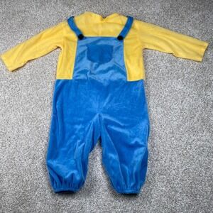 Minions Costume Toddler Blue Yellow One Piece Jumpsuit Soft‎ Fleece